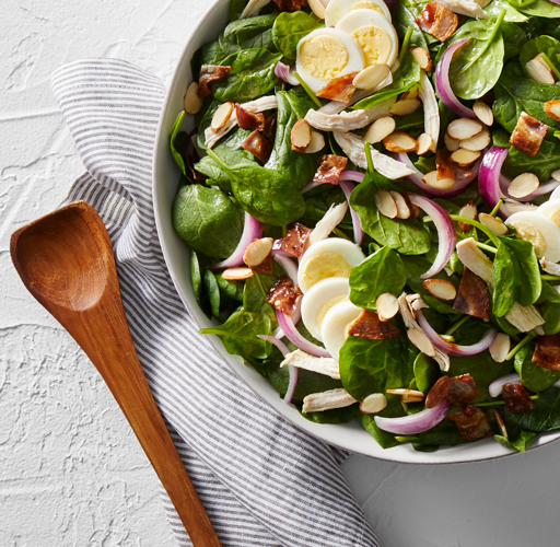 wooden spoon and salad