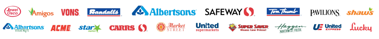 Logos of all companies under the Albertsons family.