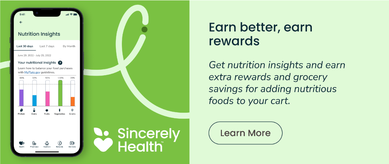 Sincerely Health Nutrition page link